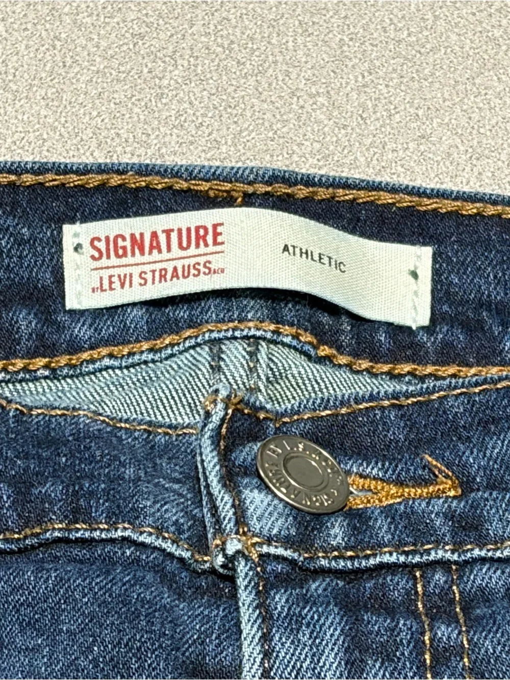 Signature by Levi Strauss Athletic Fit Mens Jeans Dark Wash Navy Blue 36x34